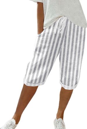 Generic Linen Pants Women Plus Size Casual High Waist Wide Leg Pockets Wide Leg Linen Pants Casual High Waisted Lounge Pants Comfy Summer Travel Pants Womens 