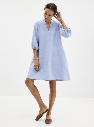 Contemporaine Womens Loose pure linen 3/4-sleeve dress