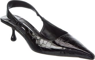 Jimmy Choo London Amel 50 Croc-Embossed Leather Slingback Pump