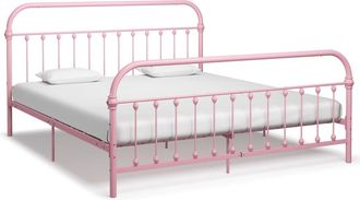 vidaXL Estructura De Cama Sin Colch&oacute;n Metal Rosa 180x200 Cm Vidaxl