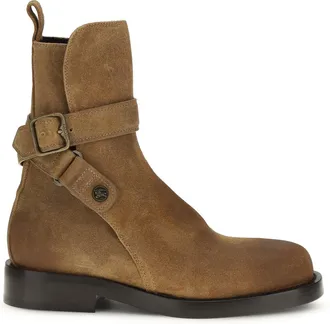 Burberry Womens Suede Boots Brown Calf Leather
