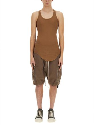 Rick Owens Slim-Fit Brown Cotton Tank Top