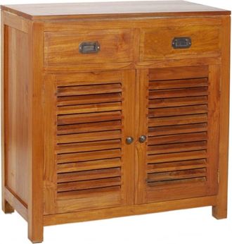 Macabane Aparador con 2 puertas y 2 cajones madera de teca marrón