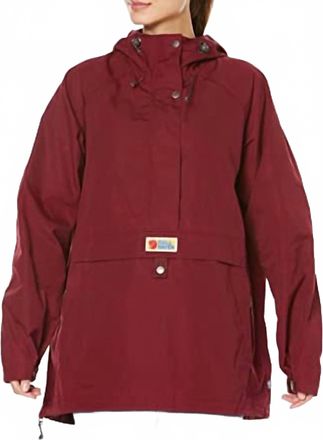 Fj&auml;llr&auml;ven Vardag Anorak Relaxed Fit Jacket In Bordeaux Red