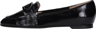Luca Grossi Glanzende Leren Moccasins - Dames - Ballerinas - Zwart - 35 EU - Leer - Schoenen