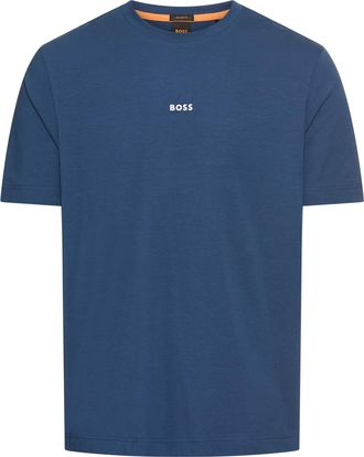 Boss Orange by Hugo Boss T-Shirt BOSS ORANGE TChup, Herren, Gr. M, blau (open blau466), Single Jersey, Obermaterial: 96% Baumwolle, 4% Elasthan, unifarben, relaxed fit h&uuml;ftlan