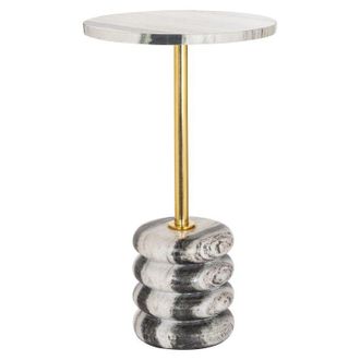 Richmond Interiors Marmor Design Beistelltisch Isolde, ø 33.5 x 55 cm