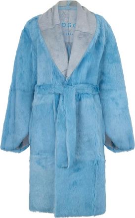 Philosophy di Lorenzo Serafini Jassen, Dames, Blauw, L, Leer, Synthetische Bontjas