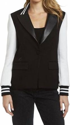 Drew Joanna Two-Tone Blazer In Black, White