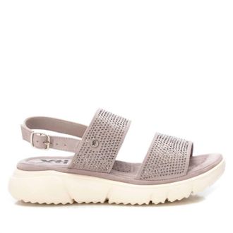 Xti Womens Flat Suede Sandals In Open Grey