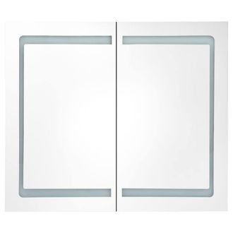 Berkfield Home LED Bathroom Mirror Cabinet 80x12.2x68 cm in White
