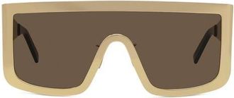 Givenchy GV 131mm Square Mask Sunglasses in Gold /Brown at Nordstrom