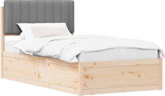 vidaXL Estructura De Cama Con Cabecera Tapizada Gris Claro Vidaxl