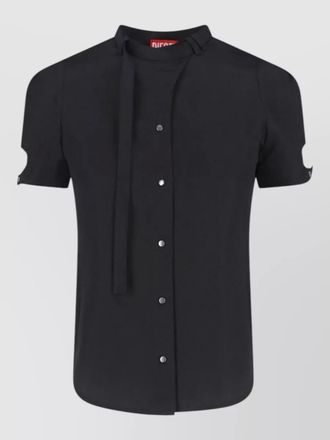 Diesel jacket cut out sleeves decorative buttons collar