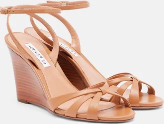 Aquazzura Tati leather wedge sandals