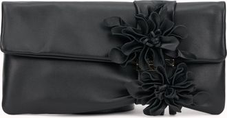 Jimmy Choo London Womens Leather Clutch Zandra Black Lambskin Bags