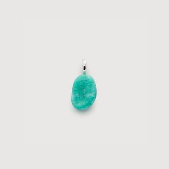 Monica Vinader Sterling Silver Aria Gemstone Pendant Amazonite