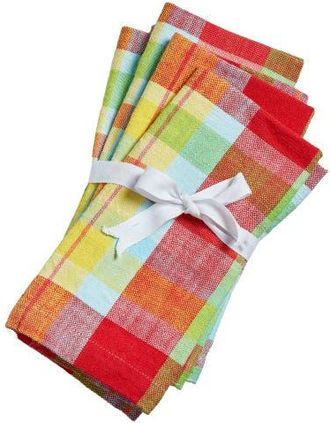 Tag Fresh Pick Plaid Napkin S/4 Multi Cotton Summer in Red at Nordstrom