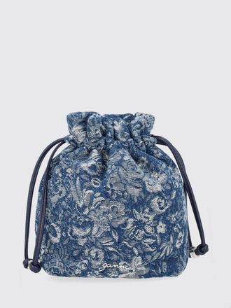 Ganni Mini Floral Jacquard Cotton Denim Bucket Bag