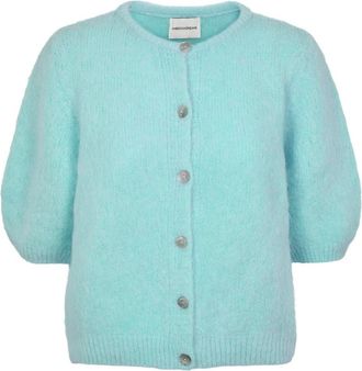 Americandreams Susan Short Sleeve Cardigan - Dames - Vesten - Groen - M - Truien & Vesten