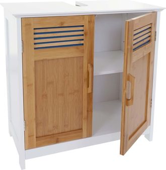 Hhg Nunca Usado] Mueble Tocador Hhg 146, Mueble De Ba&ntilde;o 60x60x30cm, Bamb&uacute;