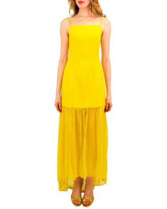 Azeeza Azeeza Paloma Silk-Trim Gown