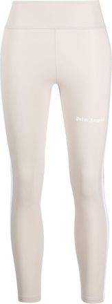 Palm Angels logo-print cropped leggings - women - Polyamide/Elastane/Polyester - M - Neutrals