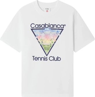 Casablanca White Tennis Club Icon Cotton T-Shirt