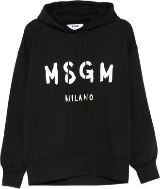 Msgm Felpa In Cotone Con Logo-Donna