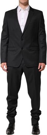 Dolce & Gabbana Dark Gray Wool Single Breasted 2 Piece Mens Suit