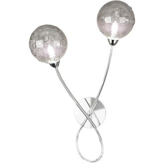 Top-Light Applique Contemporanea Super Ball Metallo Cromo Vetro Pirex 2 Luci G9