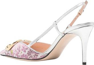 Valentino Garavani VLogo Signature Slingback Pomp - Dames - Schoenen - Roze - Maat: 38 1/2 EU Katoen