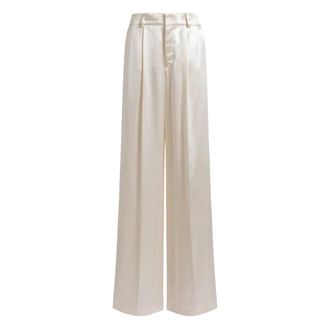 Alberta Ferretti Dames, Broeken, Beige, Maat: S Katoen