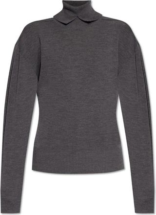 Burberry Wollen coltrui - Dames - Coltruien - Grijs - M - Wol - Truien & Vesten