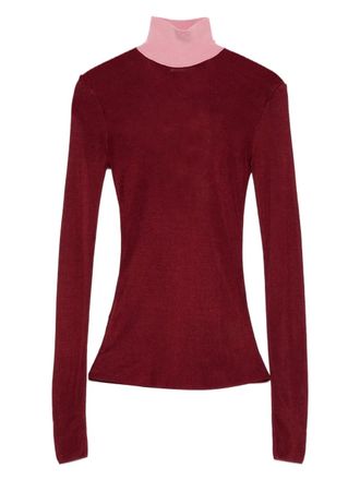Self Portrait high-neck long-sleeve sweater - women - Viscose - S - Red