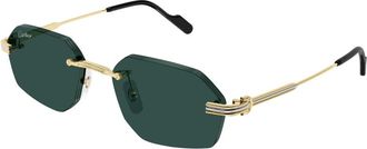 Cartier Ct 0616S Zonnebril - unisex - Zonnebrillen - Geel - 54 MM - Accessoires