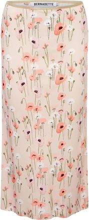 Bernadette Womens Printed Jersey Midi Skirt In Smaller Poppies
