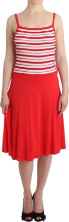 Roccobarocco striped jersey A-line Womens dress