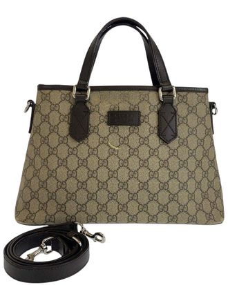 Gucci Grey Coated/Waterproof Canvas 2Way Bag (Authentic Pre-Loved)