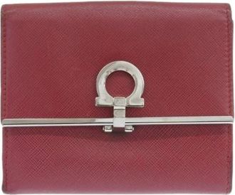 Ferragamo Pre-owned Leren Portemonnee - Dames - Vintage Accessoires - Rood - ONE Size - Leer - Vintage