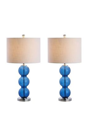 Jonathan Y Designs Bella 27 Glass Triple-Sphere LED Table Lamp in Cobalt Blue at Nordstrom