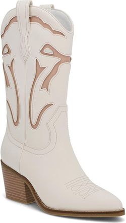 Mia Callan Western Boot in White/Blush at Nordstrom Rack, Size 7.5