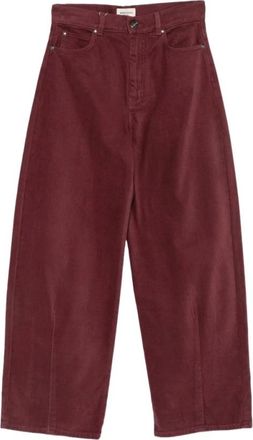 Max Mara Broeken, Dames, Rood, 3Xs, Katoen, Wkdtania Wijde Broek