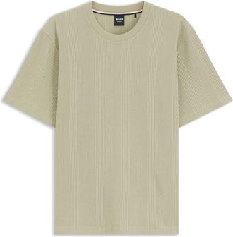 BOSS Cotton-blend T-shirt with waffle structure