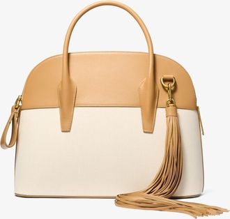 Michael Kors Kaitlin Large Canvas and Leather Satchel