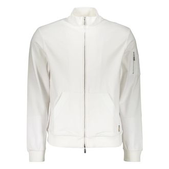 Moorer Zip-throughs, male, White, XL, Ribbed Collar Full-Zip Sweatshirt