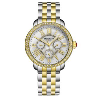 St&uuml;hrling Womens Sonata 4081 Ladies 38mm - Silver & Gold Stainless Steel - One Size