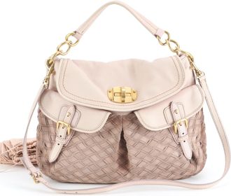 Miu Miu Pink Leather Shoulder Bag Tote Bag (Pre-Owned)