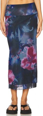 Free People Sunset Mesh Maxi Skirt Womens Night Combo Floral GBO1073