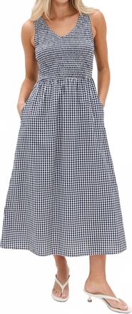 Marea Womens Cora Dress In Navy Gingham